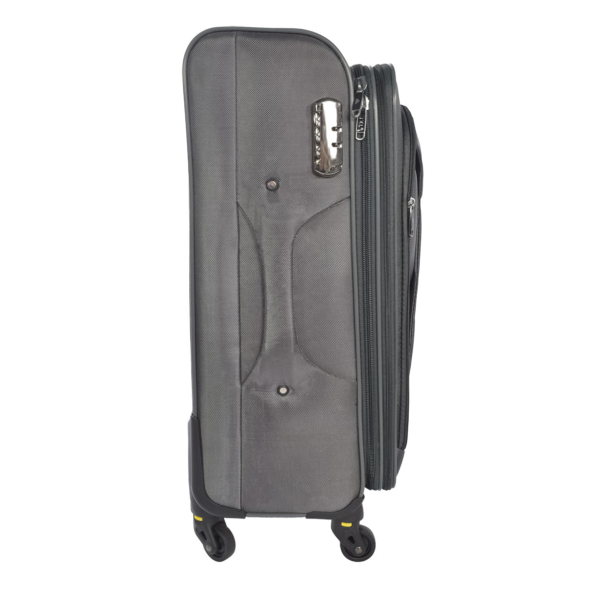 Set 3 trolere voiaj, Naimeed D5589, 4 roti duble 360 grade, material impermeabil, inchidere cifru, Gri