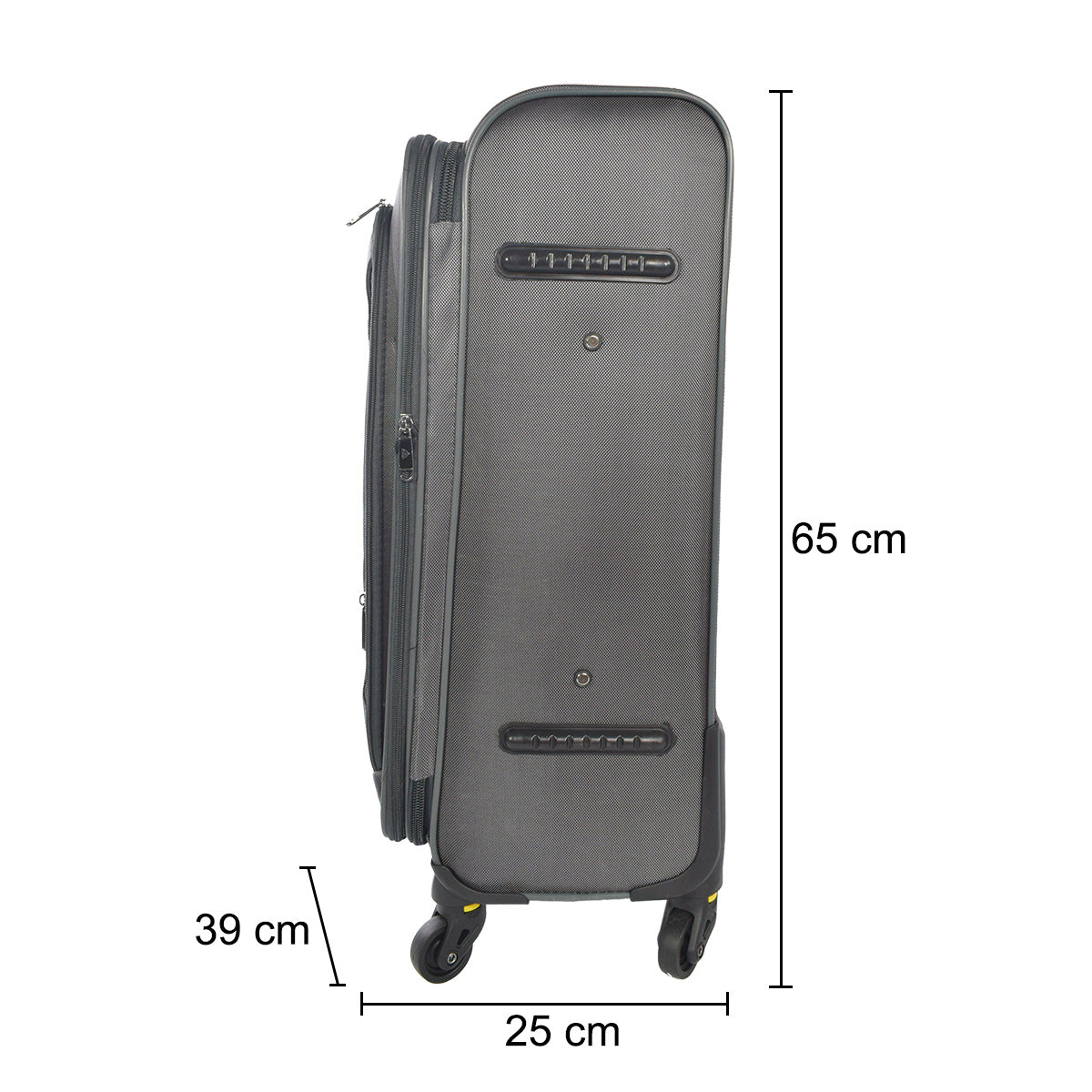 Set 3 trolere voiaj, Naimeed D5589, 4 roti duble 360 grade, material impermeabil, inchidere cifru, Gri