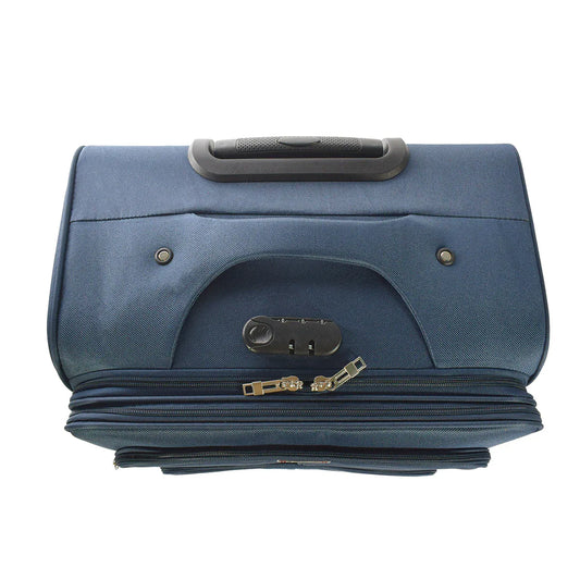 Set 3 trolere voiaj, Naimeed D5593, 4 roti duble 360 grade, material textil, inchidere cifru, Albastru - 221.ro