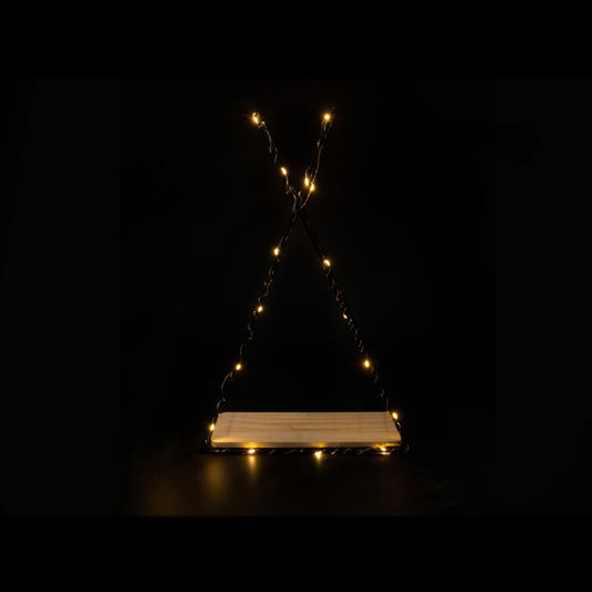 Etajera suspendata, Luminite Led, Negru, Naimeed D55N, 40x25x9cm