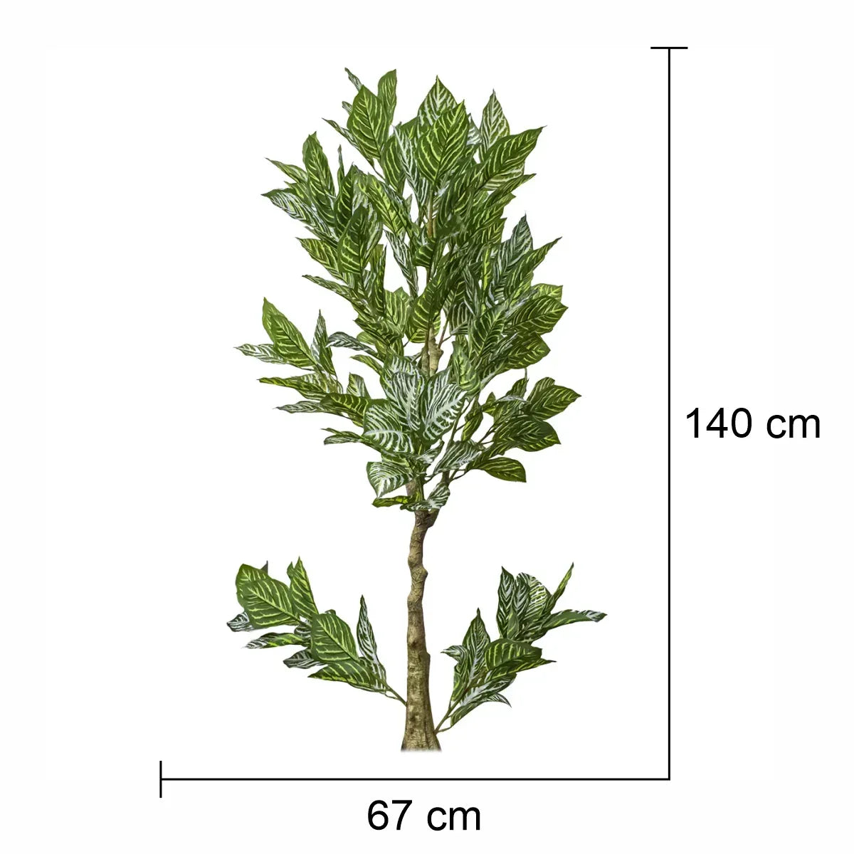 Planta artificiala, Aphelandra Squarrosa (Planta Zebra) fara ghiveci, Naimeed D5609, 140x67 cm, Verde - 221.ro