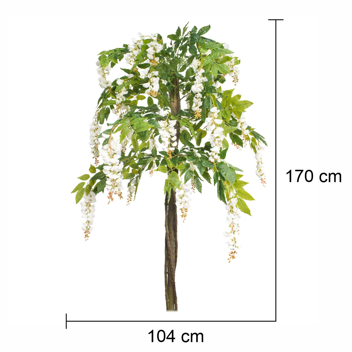 Copac artificial, Wisteria Chinezeasca fara ghiveci, Naimeed D5610, 170x104 cm, Alb