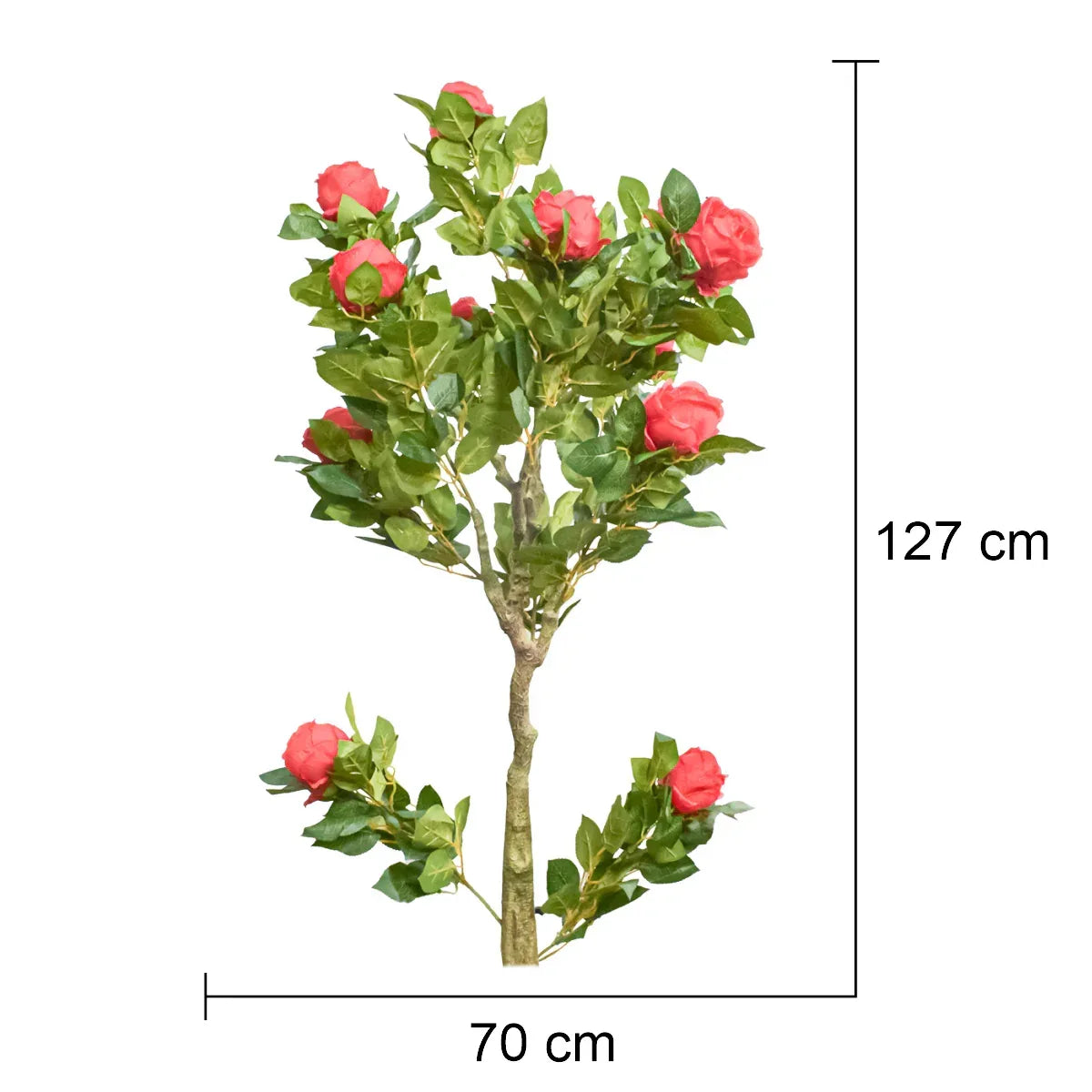 Copac artificial, Trandafir fara ghiveci, Naimeed D5611, 125x65 cm, Rosu - 221.ro