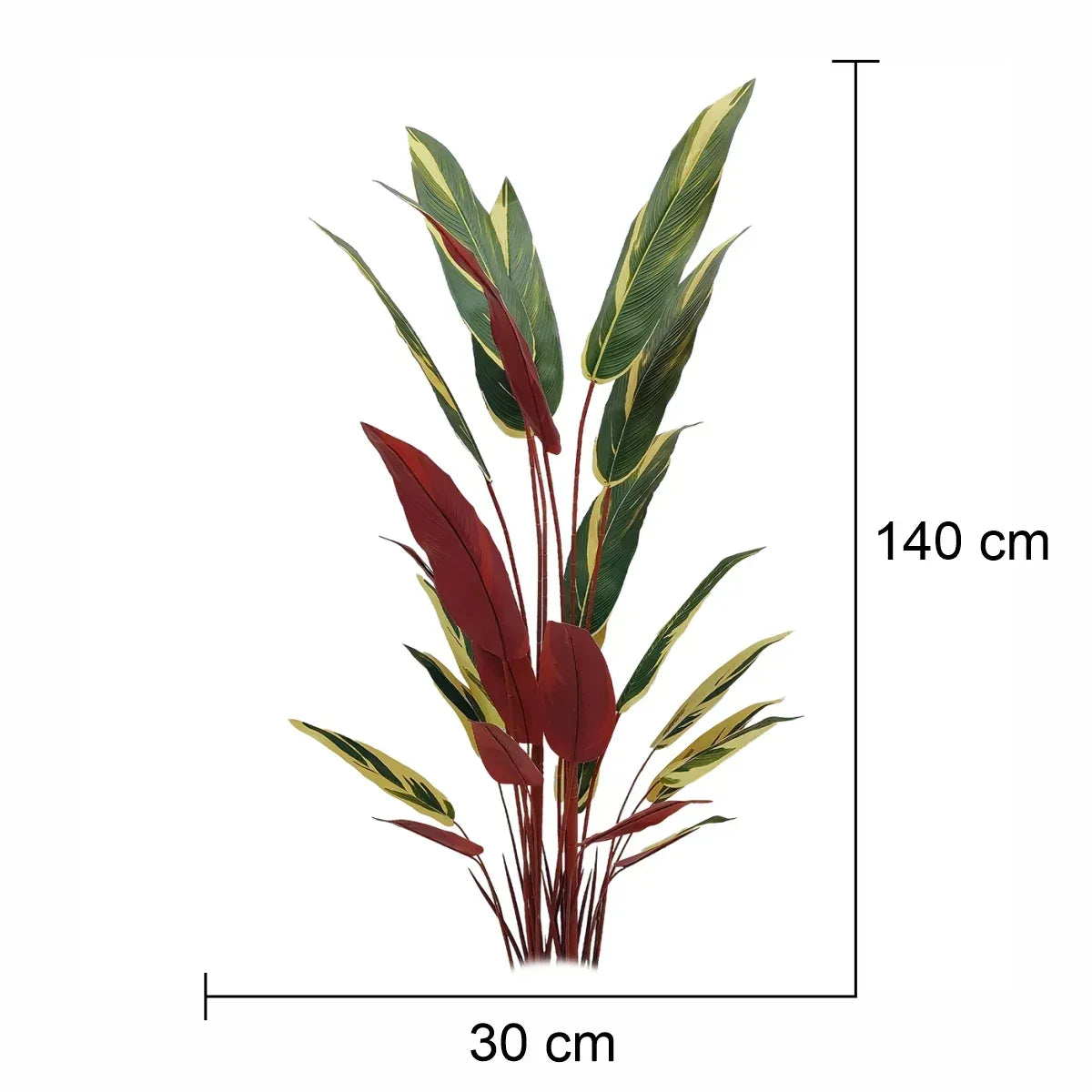 Planta artificiala, Stromanthe Sanguinea fara ghiveci, Naimeed D5619, 140x30 cm, Galben - 221.ro