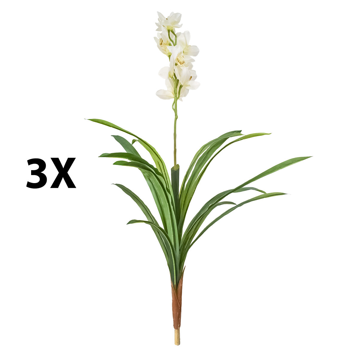 Floare artificiala, Orhidee molie fara ghiveci, Naimeed D5621, 100x84 cm, Alb
