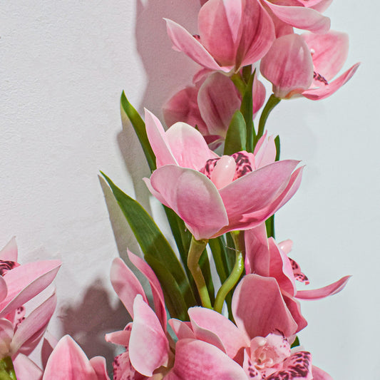 Floare artificiala, Orhidee barca fara ghiveci, Naimeed D5620, 120x100 cm, Roz