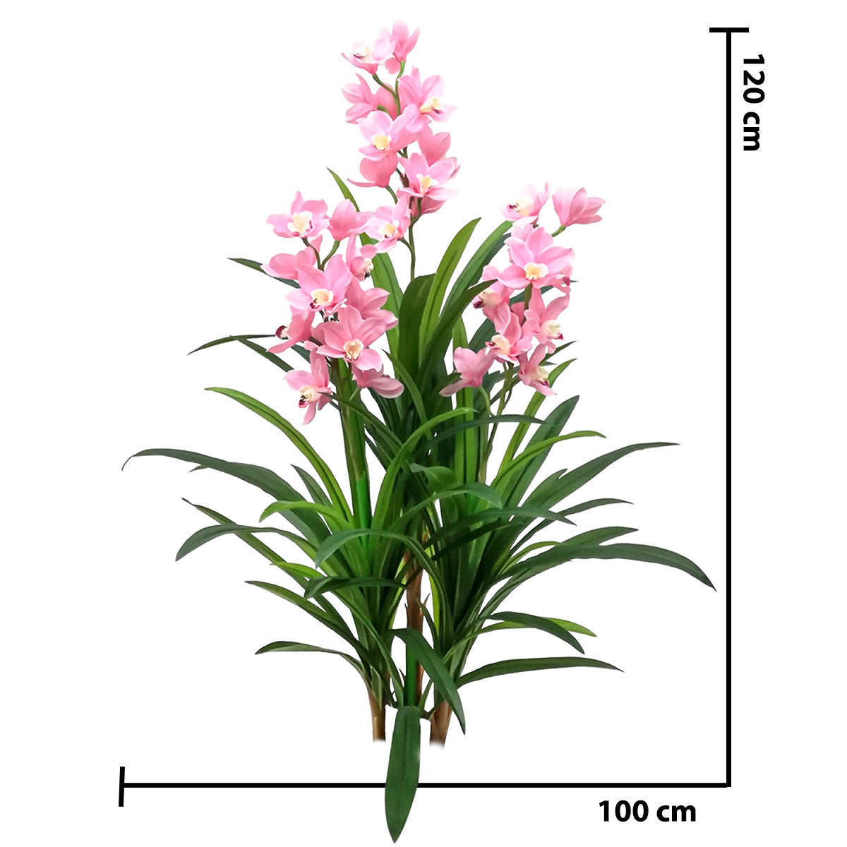 Floare artificiala, Orhidee barca fara ghiveci, Naimeed D5620, 120x100 cm, Roz