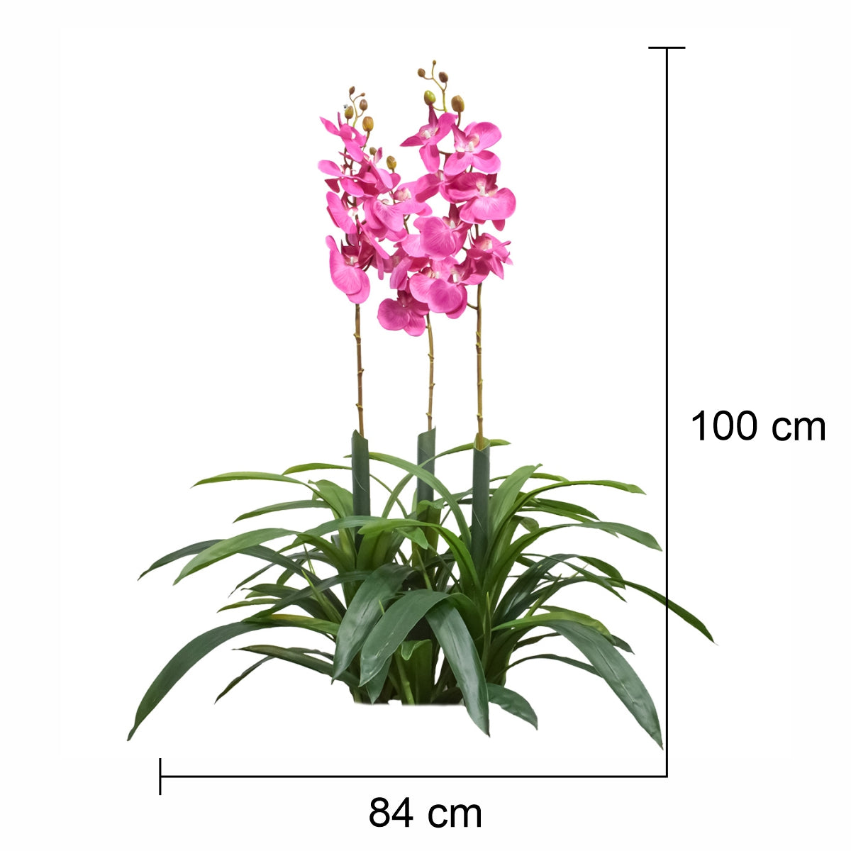 Floare artificiala, Orhidee molie fara ghiveci, Naimeed D5621, 100x84 cm, Roz