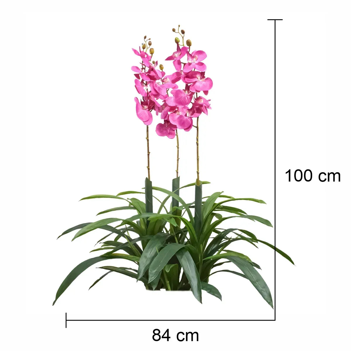 Floare artificiala, Orhidee molie fara ghiveci, Naimeed D5621, 100x84 cm, Roz - 221.ro