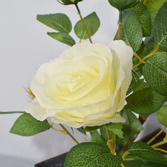 Floare artificiala, Trandafir fara ghiveci, Naimeed D5625, 75x54 cm, Alb - 221.ro