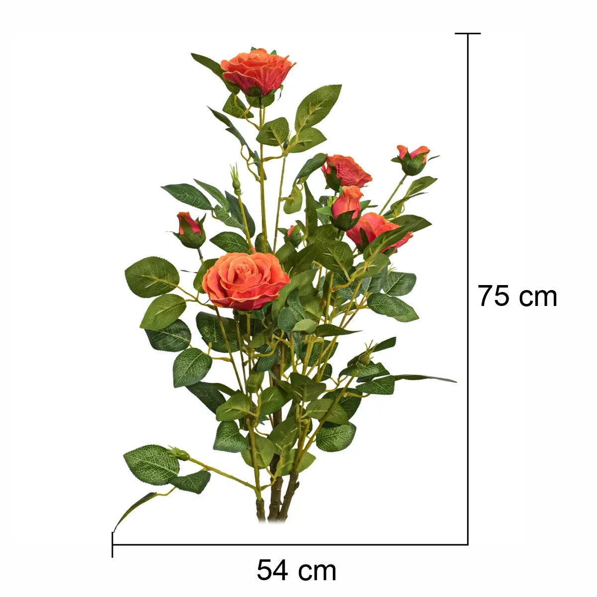 Floare artificiala, Trandafir fara ghiveci, Naimeed D5625, 75x54 cm, Portocaliu - 221.ro