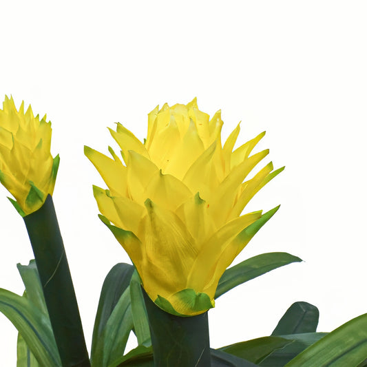 Floare artificiala, Guzmania fara ghiveci, Naimeed D5627, 70x75 cm, Galben - 221.ro