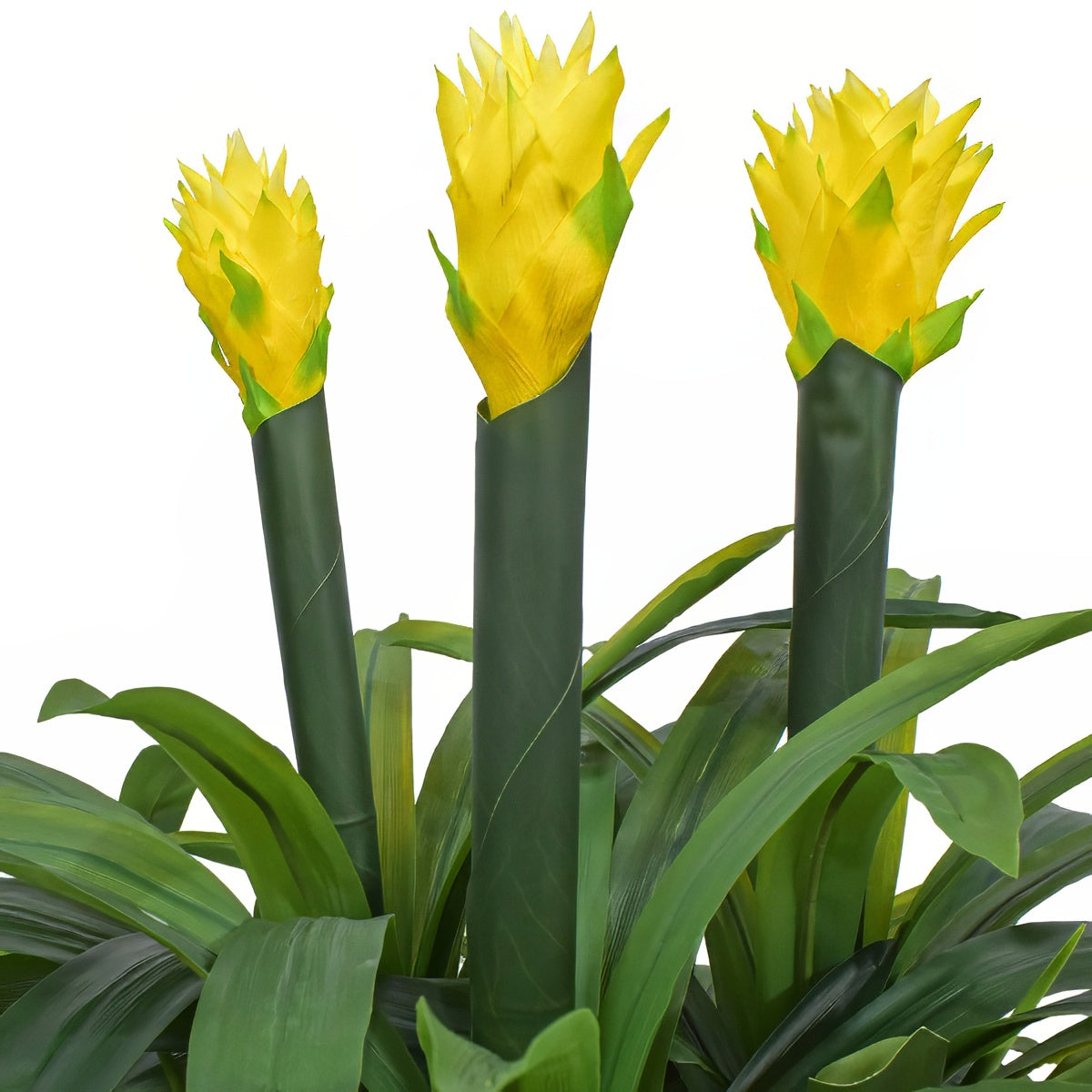 Floare artificiala, Guzmania fara ghiveci, Naimeed D5627, 70x75 cm, Galben