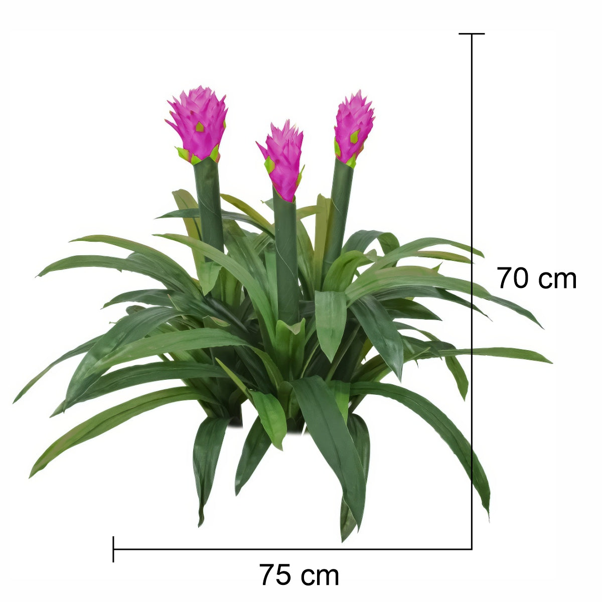 Floare artificiala, Guzmania fara ghiveci, Naimeed D5627, 70x75 cm, Mov