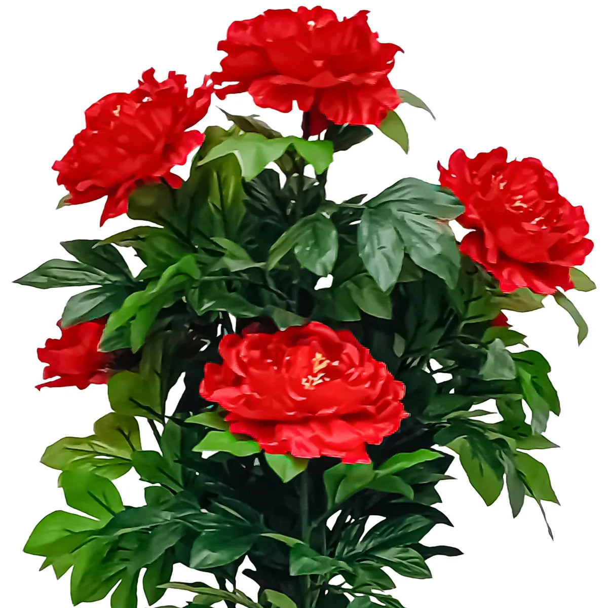 Floare artificiala, Bujor Chinezesc fara ghiveci, Naimeed D5632, 85x50 cm, Rosu - 221.ro