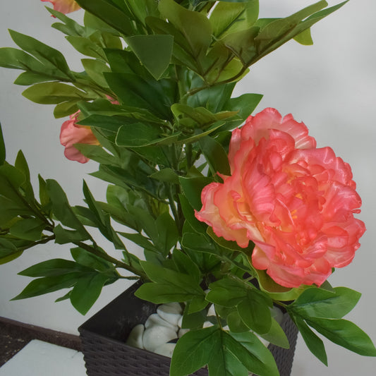Floare artificiala, Bujor Chinezesc fara ghiveci, Naimeed D5632, 90x60 cm, Roz - 221.ro