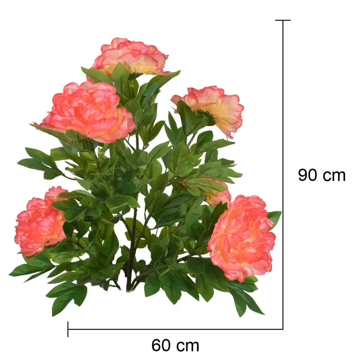 Floare artificiala, Bujor Chinezesc fara ghiveci, Naimeed D5632, 90x60 cm, Roz - 221.ro