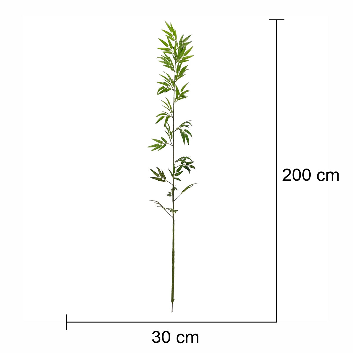 Crenguta decorativa cu frunze,bambus , Naimeed D5637, 200x30 cm, Verde