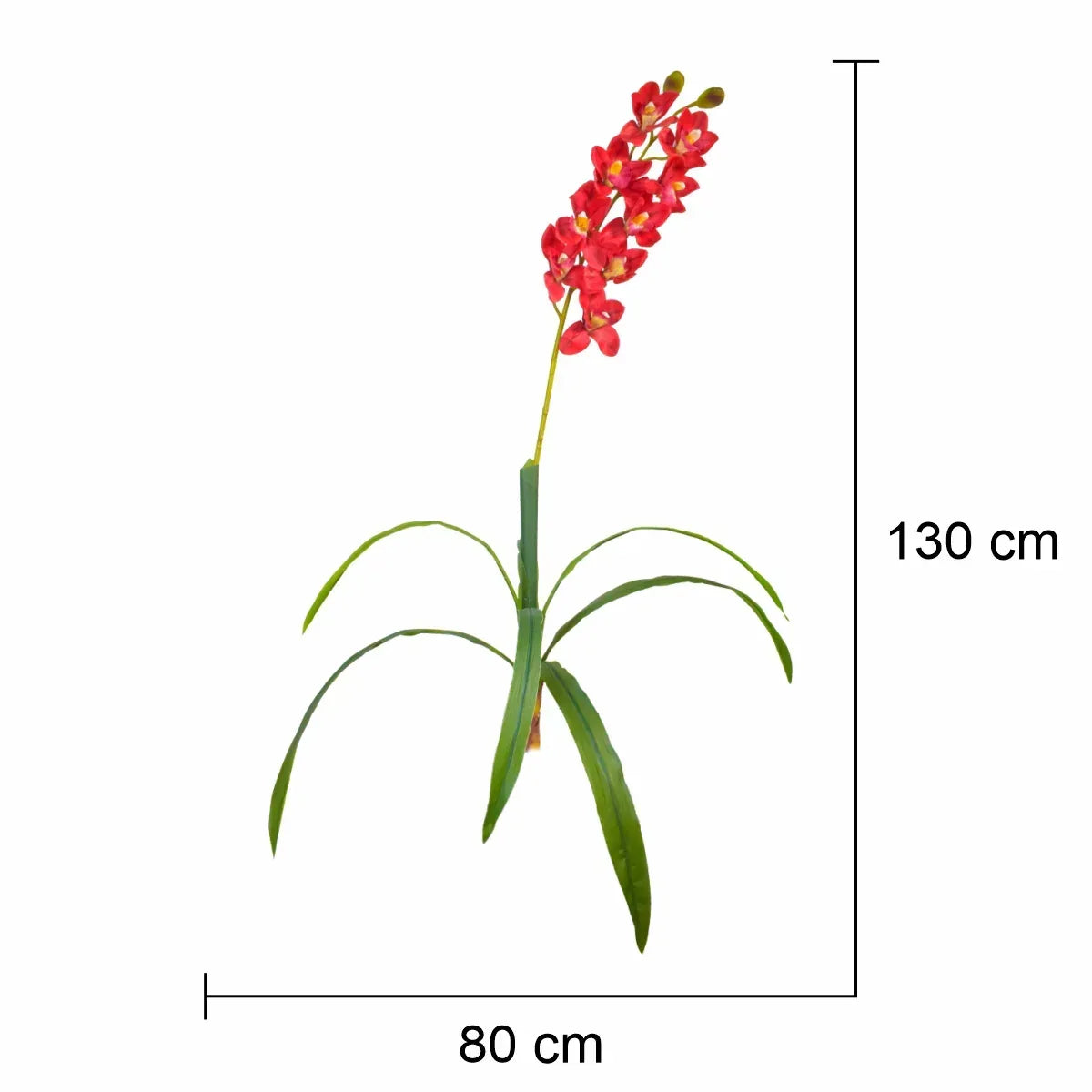 Floare artificiala, Orhidee fara ghiveci, Naimeed D5639, 130x80 cm, Rosu - 221.ro