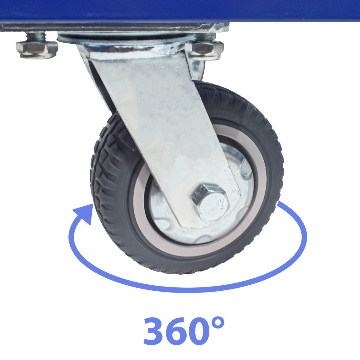 Carucior pliabil, platforma transport marfa, Naimeed D5653, roti silentioase, 120x65x86cm, 400kg, Albastru
