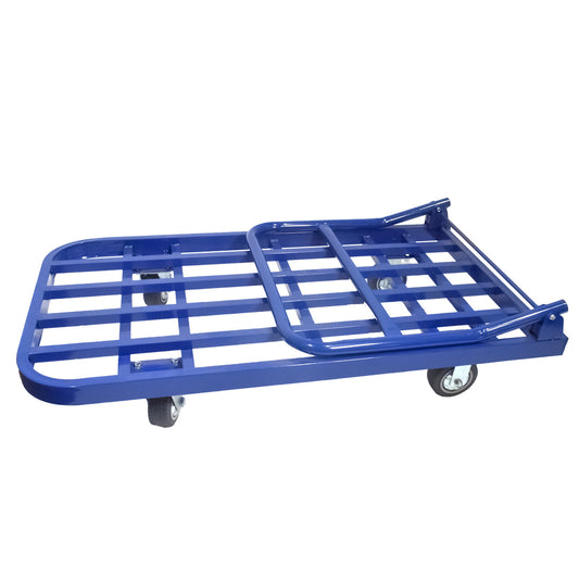 Carucior pliabil, platforma transport marfa, Naimeed D5654, roti silentioase, 90x60x86cm, 300kg, Albastru
