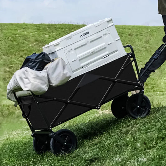 Carucior pliabil de gradina, Naimeed D5660, cadru metalic, maner extensibil, roti silentioase, 87x50x75cm, 80kg, Negru - 221.ro