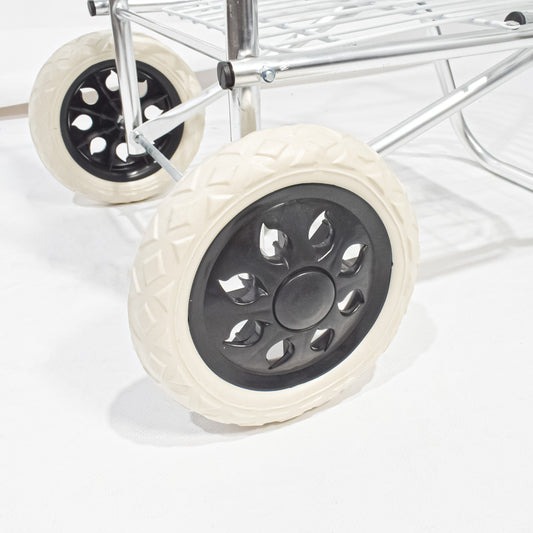 Carucior de piata pliabil, din aluminiu, Naimeed D5662, 2 roti, 30 L, 40x37,5x91 cm, 20kg, Argintiu