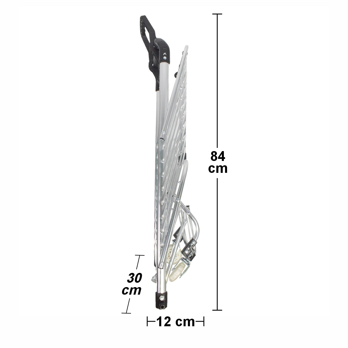 Carucior de piata pliabil, din aluminiu, Naimeed D5662, 2 roti, 30 L, 40x37,5x91 cm, 20kg, Argintiu