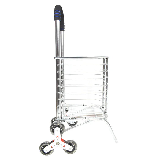 Carucior de piata pliabil, din aluminiu, Naimeed D5663, 6 roti, 30 L, 50x39x91 cm, 20kg, Argintiu - 221.ro