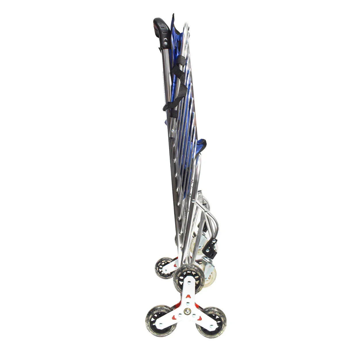 Carucior de piata pliabil, din aluminiu, Naimeed D5664, 8 roti silentioase, 30 L, 47x38x90cm, 20kg, Albastru - 221.ro