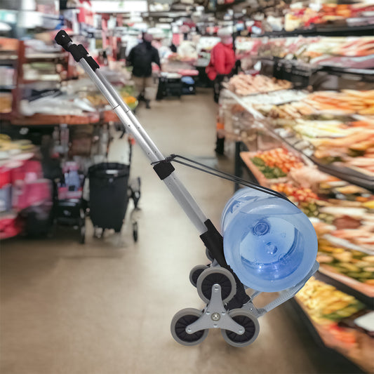 Carucior marfa cu platforma, Naimeed D5668, pliabil, inaltime reglabila, 6 roti silentioase, 47x46x100cm, 50kg, Negru