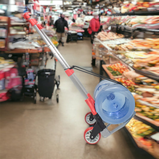 Carucior marfa cu platforma, Naimeed D5669, pliabil, inaltime reglabila, roti silentioase, 40x39x100cm, 70kg, Rosu