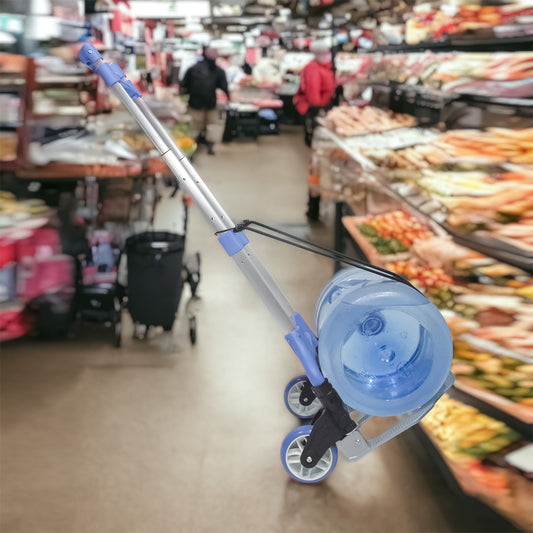 Carucior marfa cu platforma, Naimeed D5670, pliabil, inaltime reglabila, roti silentioase, 40x39x100cm, 70kg, Albastru