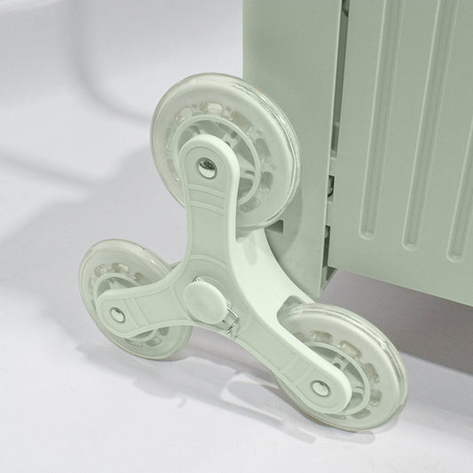 Carucior pliabil, Naimeed D5673, 8 roti, sistem blocare si rulare lina, maner extensibil, capac retractabil, 45 L, 30kg, 43x40x48cm, Turcoaz