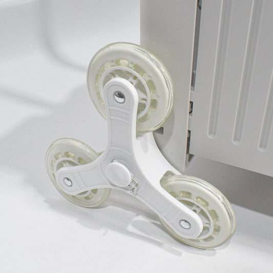 Carucior pliabil, Naimeed D5674, 8 roti, sistem blocare si rulare lina, maner extensibil, capac retractabil, 45L, 30kg, 43x40x48cm, Alb