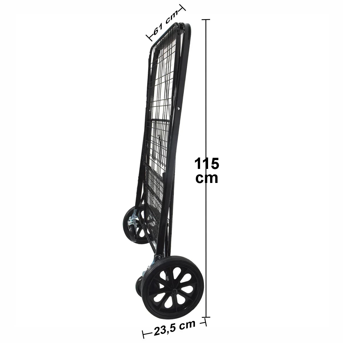 Carucior de cumparaturi pliabil, Naimeed D5677, roti silentioase, maner ergonomic, 90L, 50kg, 61x51x103cm, Negru - 221.ro