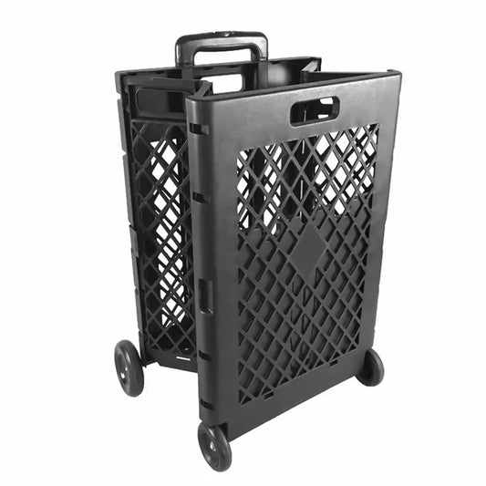 Carucior de cumparaturi pliabil, Naimeed D5678, maner extensibil, 45L, 25kg, 98x38x32cm, Negru - 221.ro