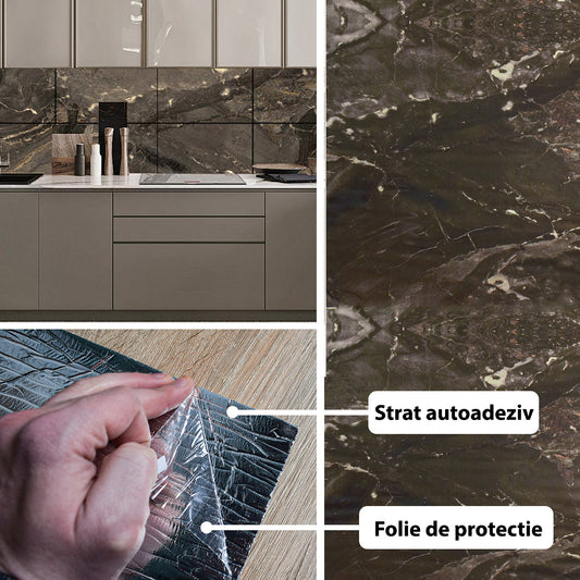 Rola panou autoadeziv, Naimeed D5679, design modern, 2mm grosime, 60x300cm, Maro