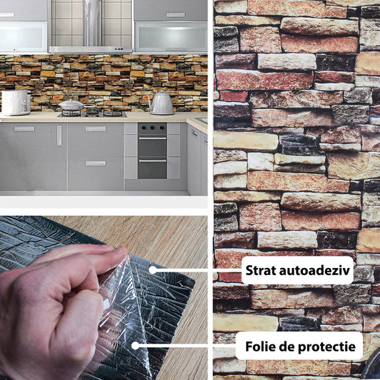 Rola panou autoadeziv, Naimeed D5684, design modern, 2mm grosime, 60x300cm, Multicolor