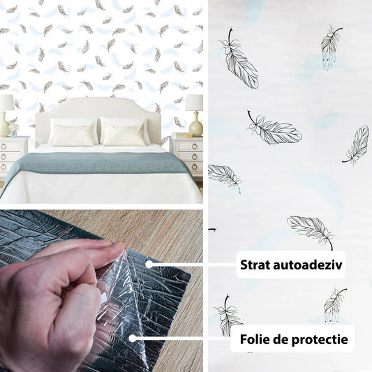 Rola panou autoadeziv, Naimeed D5686, design modern, 2mm grosime, 60x300cm, Alb - 221.ro