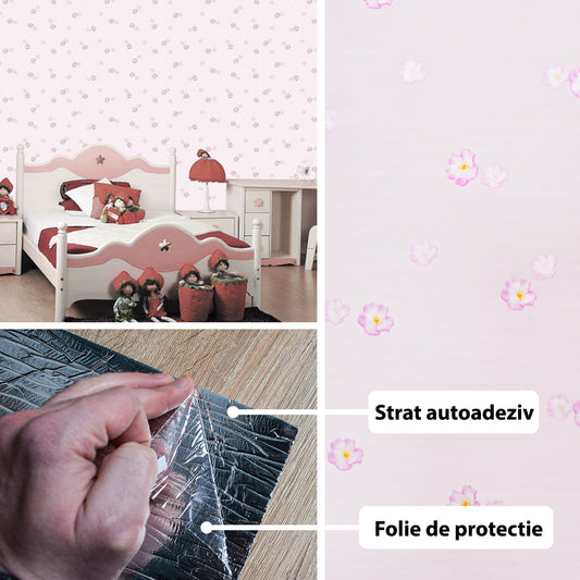 Rola panou autoadeziv, Naimeed D5689, design modern, 2mm grosime, 60x300cm, Roz