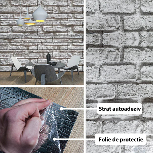 Rola panou autoadeziv, Naimeed D5693, design modern, 2mm grosime, 60x300cm, Gri - 221.ro
