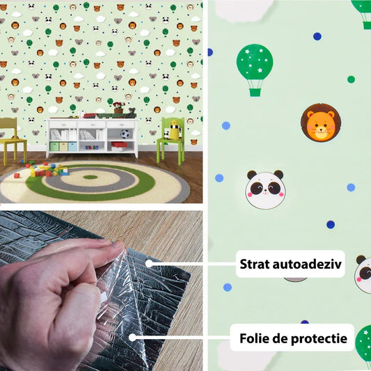 Rola panou autoadeziv, Naimeed D5694, design modern, 2mm grosime, 60x300cm, Verde - 221.ro