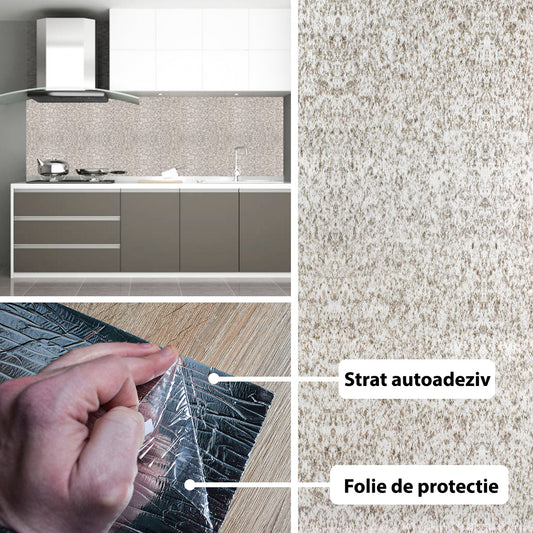 Rola panou autoadeziv, Naimeed D5697, design modern, 2mm grosime, 60x300cm, Crem