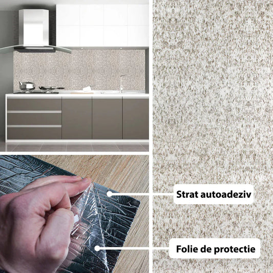 Rola panou autoadeziv, Naimeed D5697, design modern, 2mm grosime, 60x300cm, Crem - 221.ro