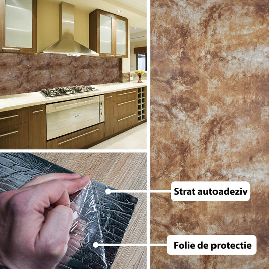 Rola panou autoadeziv, Naimeed D5699, design modern, 2mm grosime, 60x300cm, Maro