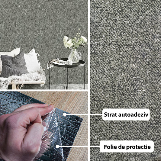 Rola panou autoadeziv, Naimeed D5701, design modern, 2mm grosime, 60x300cm, Gri