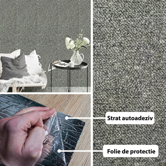 Rola panou autoadeziv, Naimeed D5701, design modern, 2mm grosime, 60x300cm, Gri - 221.ro