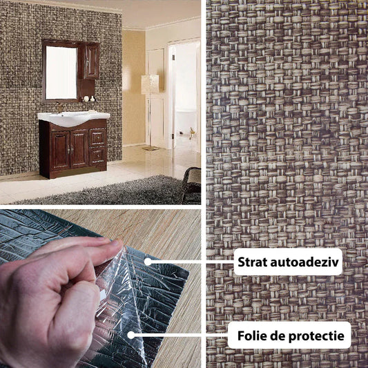 Rola panou decorativ, autoadeziv, Naimeed D5702, termoizolant, 60x300cm, Maro - 221.ro