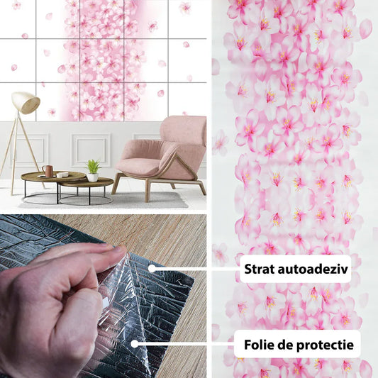 Rola panou autoadeziv, Naimeed D5707, design modern, 2mm grosime, 60x300cm, Roz - 221.ro